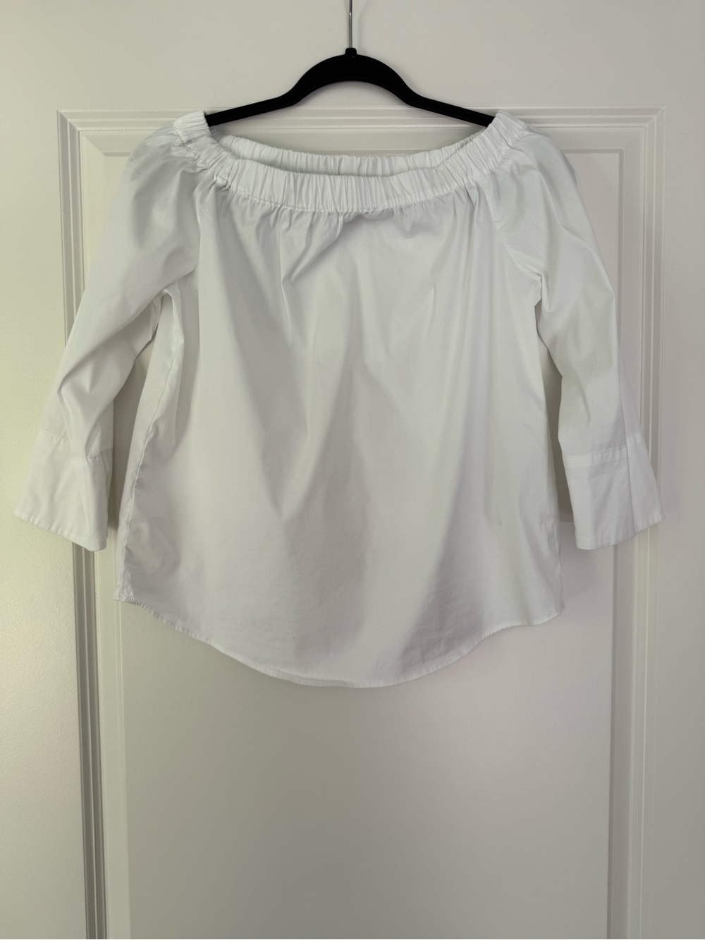 Zara White Off-Shoulder Cotton Blouse